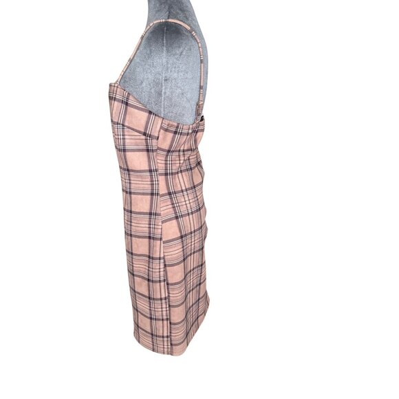 Y2K Plaid Mini Slip Dress With Adjustable Spaghetti Straps By Love Culture - Picture 2 of 5
